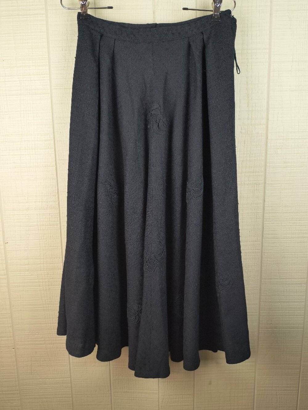 Vintage Ann Kelly 60s Midi Skirt Circle Full Black Classic